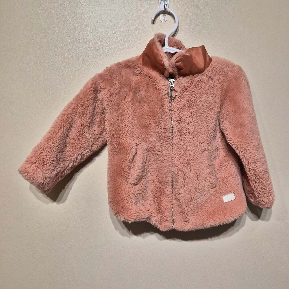 7 for All Mankind 12 Months Faux Fur Full Zip Pink Jacket with Pockets